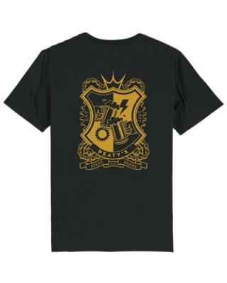 PEATY'S PUBWEAR KOSZULKA -BIKES & BEERS CREST / BLACK (PPW-24-TEE-BAB-BLK)