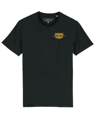 PEATY'S PUBWEAR KOSZULKA -BIKES & BEERS CREST / BLACK (PPW-24-TEE-BAB-BLK)