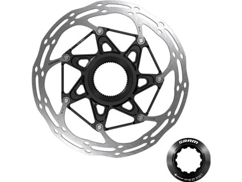 SRAM Bremsscheibe Centerline Rounded 140mm, zweiteilig, Centerlock, schwarz abgerundetes Profil