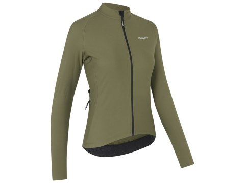 GripGrab W's PACR Thermal Long Slee Jersey, Women's, XL, olive green