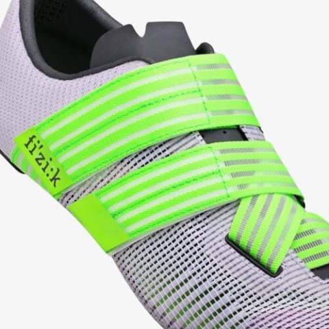 FIZIK BUTY VENTO POWERSTRAP AEROWEAVE LIGHT VIOLET - NEON GREEN (VER3PAR1C3F5D)