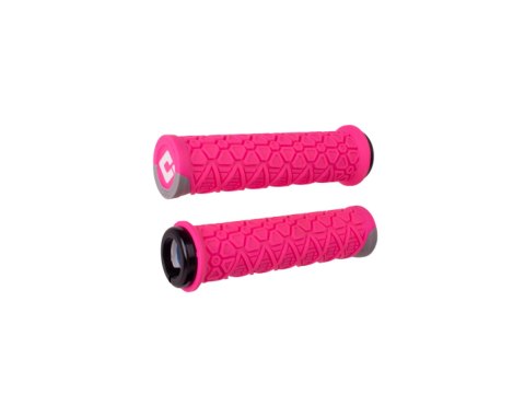 ODI Grips Vanquish v2.1 Lock-On pink/grey w/ black clamps