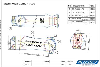 Ritchey wspornik kierownicy COMP 4AXIS 6° 110MM biały mat