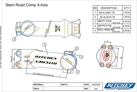 Ritchey wspornik kierownicy COMP 4AXIS 6° 110MM biały mat