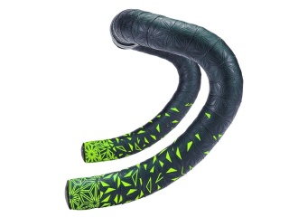 Owijka Supacaz Super Sticky Kush - Star Fade - Neon Yellow + Ano Black Plugs