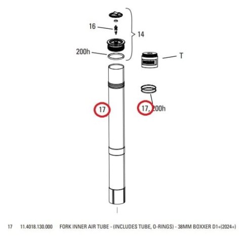 11.4018.130.000 - ROCKSHOX INNER AIR TUBE BXR D1
