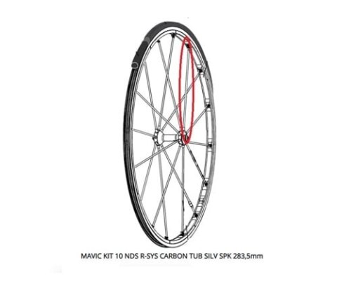 MAVIC KIT 10 NDS R-SYS CARBON TUB SILV SPK 283,5mm (L10795900)