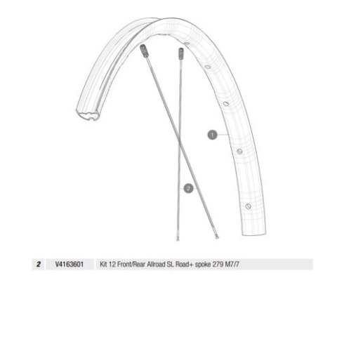 MAVIC KIT 12 FRONT/REAR ALLROAD SL ROAD+ SPOKE 279 M7/7 (V4163601)