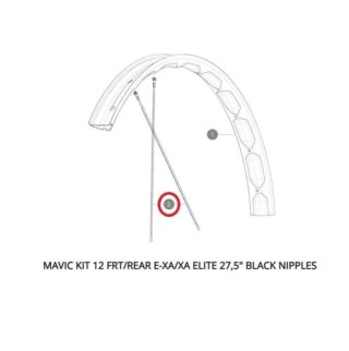 MAVIC KIT 12 FRT/REAR E-XA/XA ELITE 27,5" BLACK NIPPLES (LV2386200)