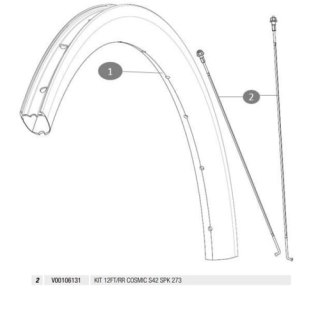 MAVIC KIT 12 FT/RR COSMIC S42 SPK 273 MM (V00106131)