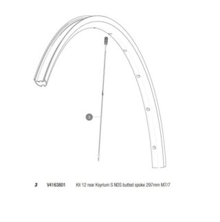 MAVIC KIT 12 REAR KSYRIUM S NDS BUTTED SPOKE 297MM M7/7 (V4163801)