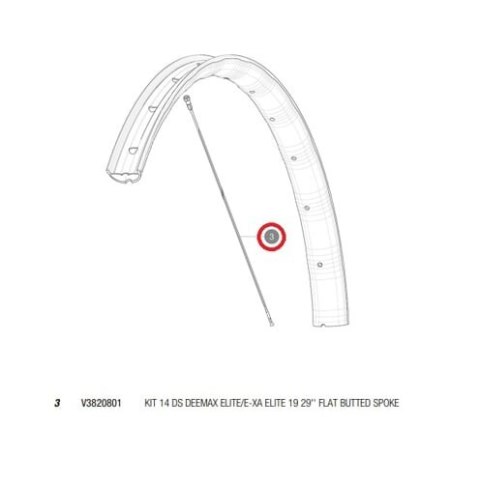 MAVIC KIT 14 DS DEEMAX ELITE/E-XA ELITE 19 29' FLAT BUTTED SPOKE 299MM + NIPPL. (V3820801)