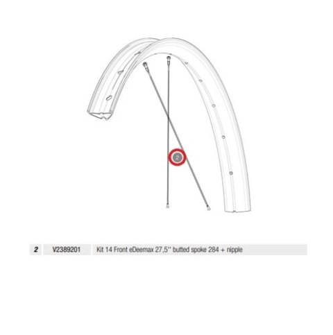 MAVIC KIT 14 FRONT EDEEMAX 27,5'' BUTTED SPOKE 284 + NIPPLE (V2389201)