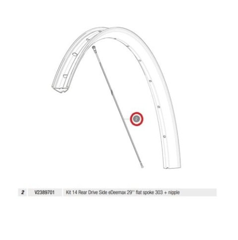 MAVIC KIT 14 REAR DRIVE SIDE E-DEEMAX 29" FLAT SPOKE 303 + NIPPLE (V2389701)