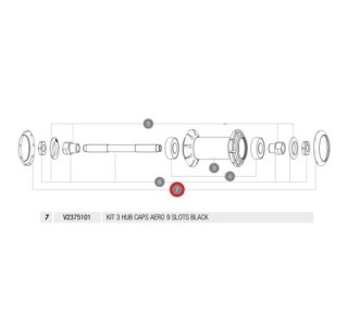 MAVIC KIT 3 HUB CAPS AERO 9 SLOTS BLACK (V2375101)