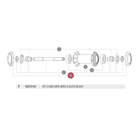 MAVIC KIT 3 HUB CAPS AERO 9 SLOTS BLACK (V2375101)