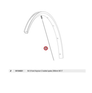 MAVIC KIT 9 FRONT KSYRIUM S BUTTED SPOKE 289MM M7/7 (V4164001)