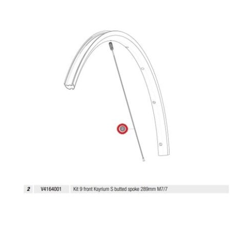MAVIC KIT 9 FRONT KSYRIUM S BUTTED SPOKE 289MM M7/7 (V4164001)