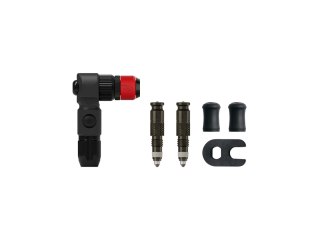 Lezyne ABS Pro CLIK Chuck 90 degree head, instant connect 2x CLIK Valve cores, black