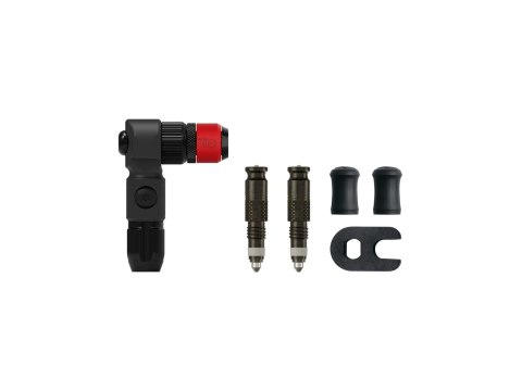 Lezyne ABS Pro CLIK Chuck 90 degree head, instant connect 2x CLIK Valve cores, black