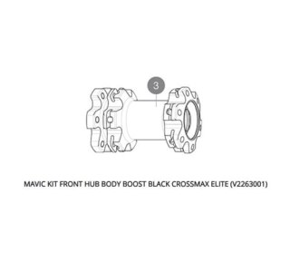 MAVIC KIT FRONT HUB BODY BOOST BLACK CROSSMAX ELITE (V2263001)