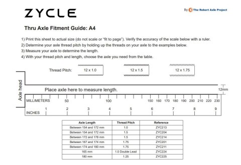 ZYCLE oś (154 to 172 mm) 1.00 mm Specialized