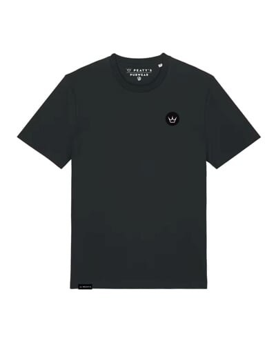 PEATY'S PUBWEAR TRIKO S KRÁTKÝM RUKÁVEM EMBROIDERED CROWN / BLACK (PPW-25-TEE-CWN-BLK)
