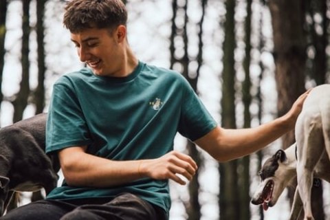 PEATY'S PUBWEAR TRIKO S KRÁTKÝM RUKÁVEM SUPERDOG / GLAZED GREEN (PPW-25-TEE-SUP-GLG)