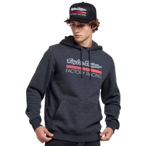 TLD BLUZA Z KAPTUREM FACTORY RACING BLACK HEATHER / RED (73166900)