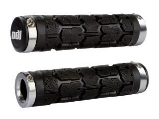 ODI MTB grips Rogue Lock-On black, 130mm silver clamps, Bonus Pack