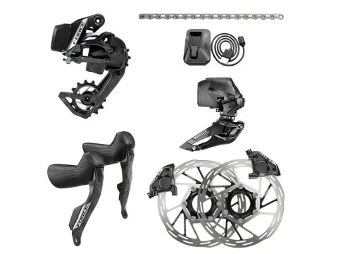 SRAM Kit FORCE AXS 2-fach, ohne Kurbel,hydr.,36T Schaltwerk inkl. 160mm DISC, Flatmount