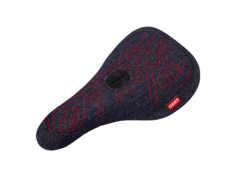Odyssey Saddle Big-Stitch Slim Pivotal, Denim w red stitch