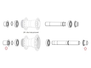 Zipp WHEEL AXLE END CAP SET REAR - 12X14 XDR AND 11 SPEED - ZR1 HUBS