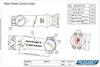 Ritchey wspornik kierownicy COMP 4AXIS 6° 110MM biały mat