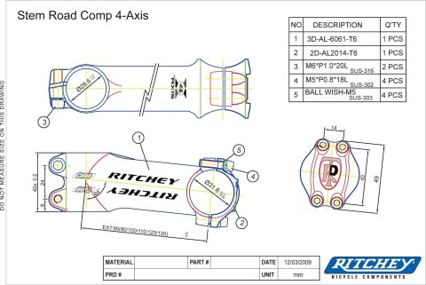 Ritchey wspornik kierownicy COMP 4AXIS 6° 110MM biały mat