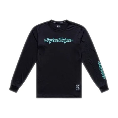 TLD KOSZULKA Z DŁUGIM RĘKAWEM SKYLINE RIDE TEE SIGNATURE BLACK / REAL TEAL (38307202)