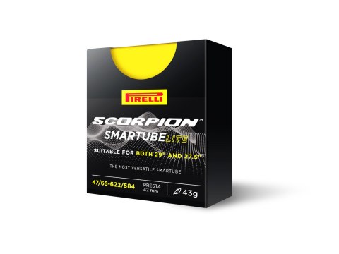 Pirelli Tube Scorpion SmarTUBE Lite 47/65-622/584, 42mm valve Yellow w/ black valve