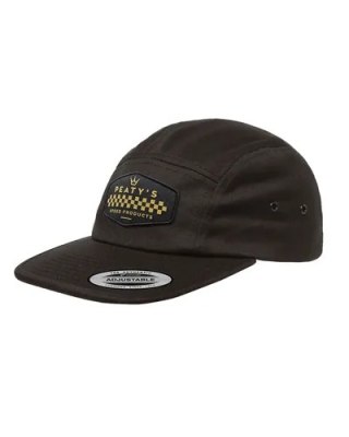PEATY'S PUBWEAR CZAPKA Z DASZKIEM 5 PANEL CAP - CHECKER - BLACK (PPW-26-5PNL-CHKR-BLK)
