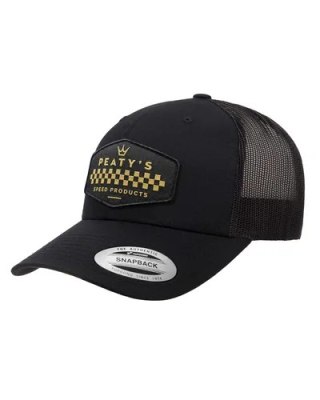PEATY'S PUBWEAR CZAPKA Z DASZKIEM TRUCKER CAP - CHECKER - BLACK (PPW-26-TRUC-CHKR-BLK)