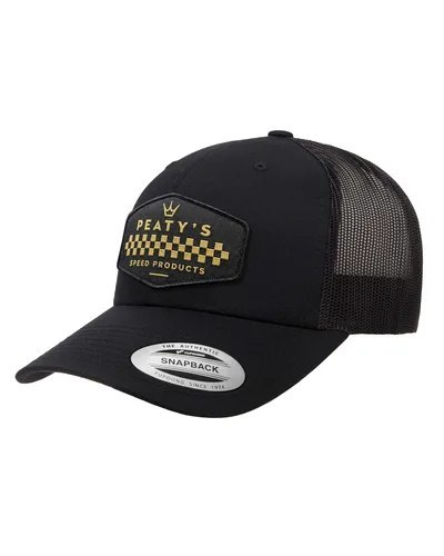 PEATY'S PUBWEAR CZAPKA Z DASZKIEM TRUCKER CAP - CHECKER - BLACK (PPW-26-TRUC-CHKR-BLK)