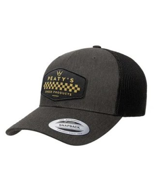 PEATY'S PUBWEAR CZAPKA Z DASZKIEM TRUCKER CAP - CHECKER - DARK HEATHER (PPW-26-TRUC-CHKR-DHG)