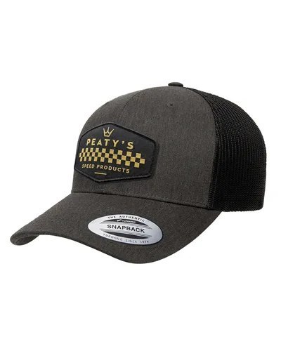 PEATY'S PUBWEAR CZAPKA Z DASZKIEM TRUCKER CAP - CHECKER - DARK HEATHER (PPW-26-TRUC-CHKR-DHG)