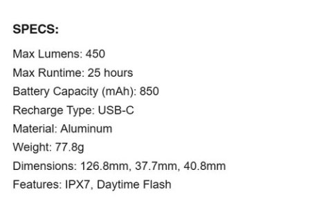 LEZYNE LIGHT FRONT MINI DRIVE 450+ (1-LED-24F-V337)