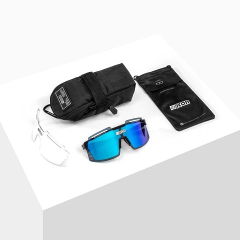 Okulary SCICON AEROWATT FOZA Black Gloss - SCNPP Multimirror Blue