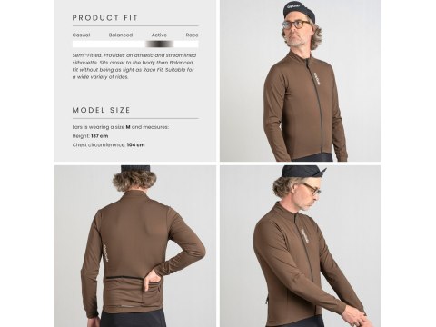 GripGrab RIDE Theral Long Sleeve Jersey, brown, L