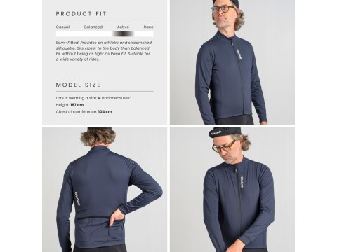 GripGrab RIDE Theral Long Sleeve Jersey, navy, XL