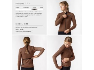 GripGrab Womens EXPLR Merinotech Thermal Long Sleeve Jersey, brown, XS