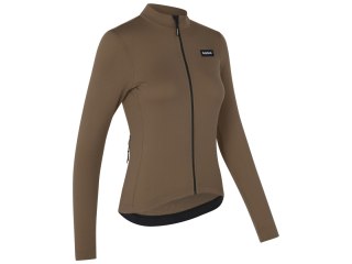 GripGrab Womens EXPLR Merinotech Thermal Long Sleeve Jersey, brown, S