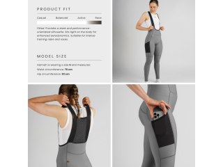 GripGrab Womens PACR Thermal Bib Tights, grey, S