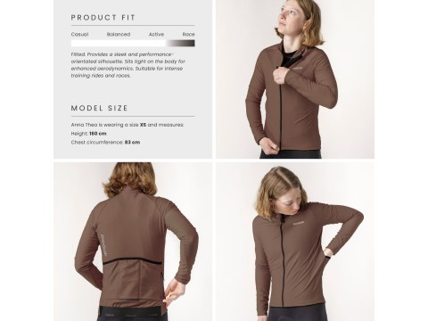 GripGrab Womens PACR Thermal Long Sleeve Jersey, brown, XL